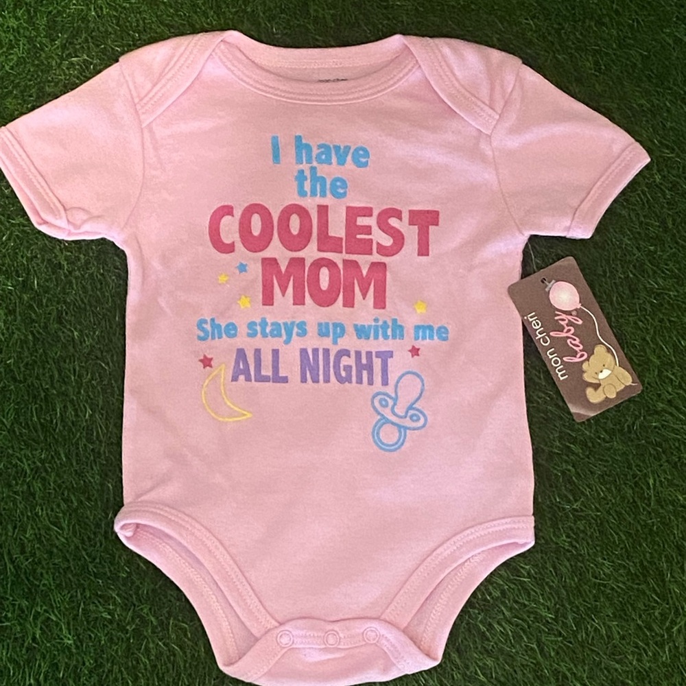 New with tags Mon Cheri baby bodysuit in size 6-9 months